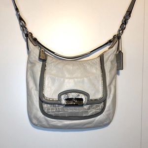 Coach Kristen Crossbody Bag with Embossed Snakeskin Trim. 2 handles, longest 40”